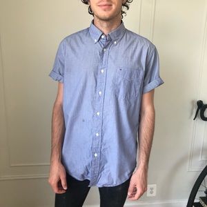 Pinstripe Button Down in Baby Blue